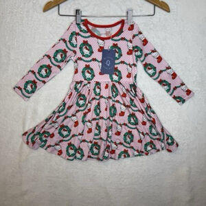 New With Tags QR Textile Hello Kitty ChristmasBamboo Girls 3T Pink Twirl Dress